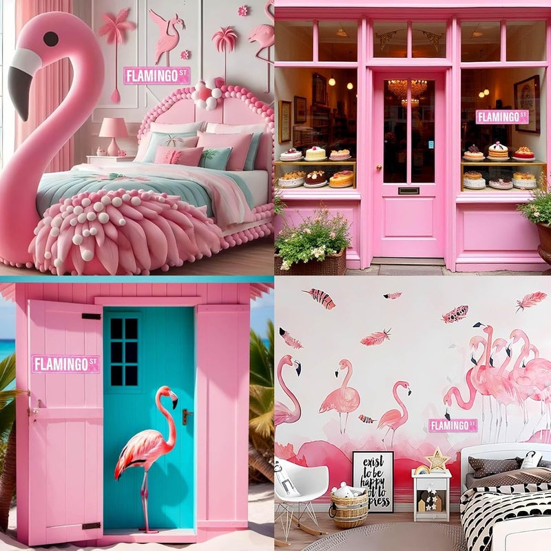 Rasonus Flamingo Gifts for Women Flamingo Decor Pink Wall Decor Girl Room Christmas Decorations Pink Dorm Door Sign Cute Aesthetic Wall Art for Bedroom - Image 5